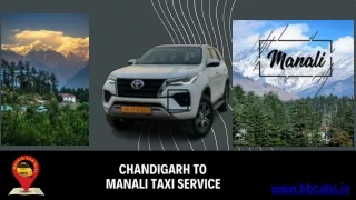 CHANDIGARH TO MANALI TAXI SERVICE - H&Bcabs