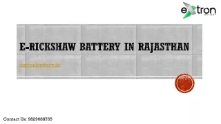 E-rickshaw Battery in Rajasthan