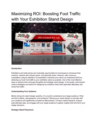 Maximizing ROI_ Boosting Foot Traffic with Your Exhibition Stand Design