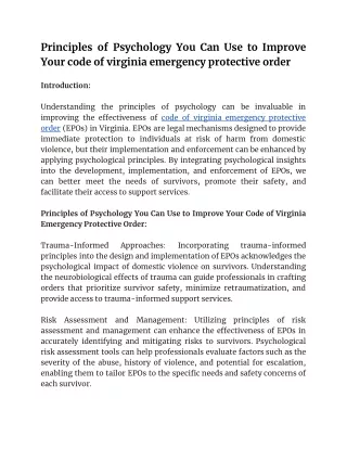 code of virginia emergency protective order