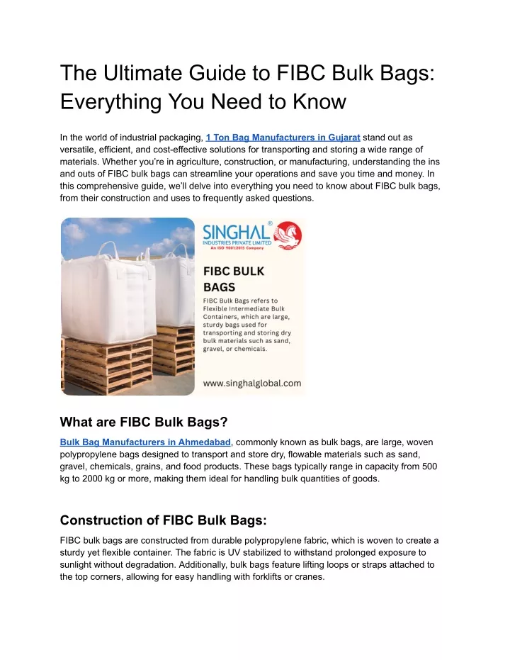 the ultimate guide to fibc bulk bags everything