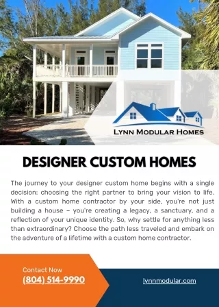 Custom Home Contractor Services - Lynn Modular Homes