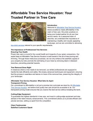 Affordable Tree Service Houston_ Your Trusted Partner in Tree Care