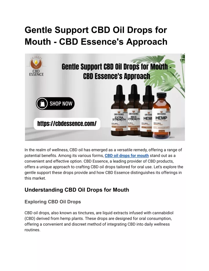 gentle support cbd oil drops for mouth