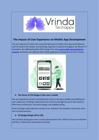 The Impact of User Experience on Mobile App Development