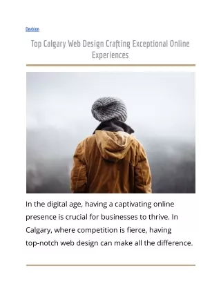 Top Calgary Web Design Crafting Exceptional Online Experiences