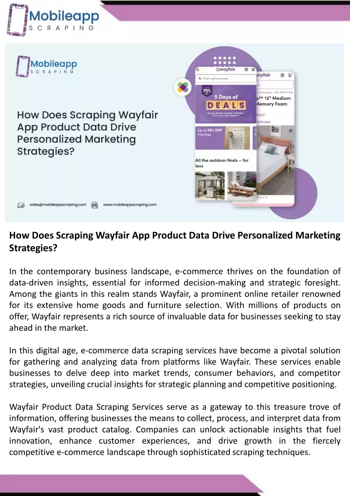 how does scraping wayfair app product data drive