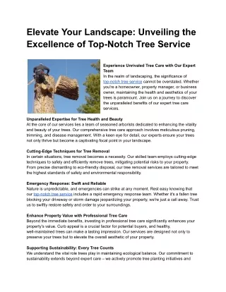 Elevate Your Landscape_ Unveiling the Excellence of Top-Notch Tree Service