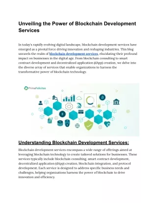 Unveiling the Power of Blockchain Development Services