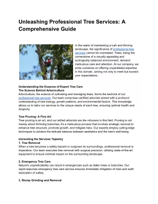 Unleashing Professional Tree Services_ A Comprehensive Guide