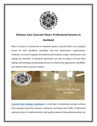 Enhance Your Concrete Floors