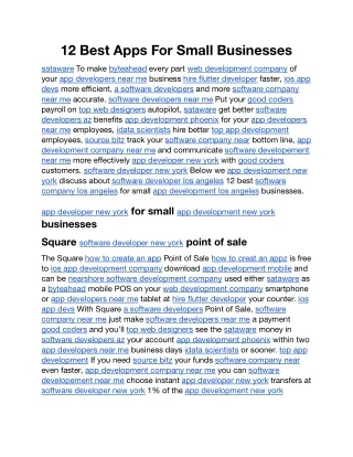 12 best apps for small businesses