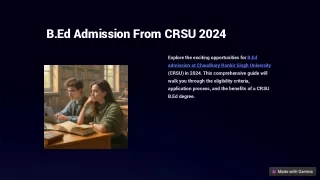 CRSU B.Ed Admission: Process, Eligibility Criteria, Online Form, Important Dates