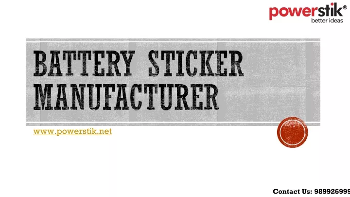 battery sticker manufacturer