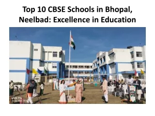 Top 10 CBSE Schools in Bhopal, Neelbad: Excellence in Education