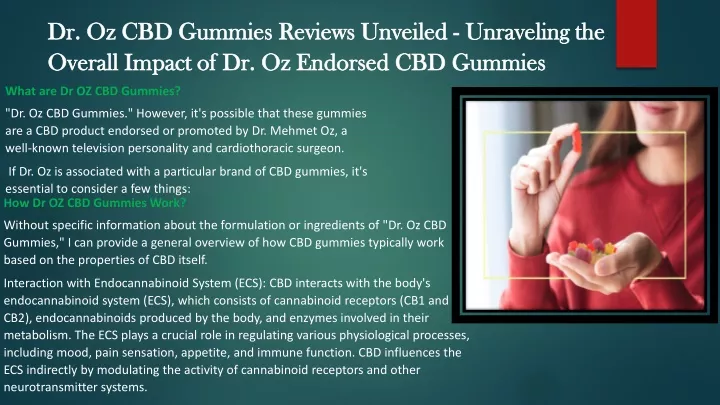 dr dr oz cbd gummies reviews unveiled