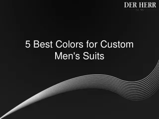 5 Best Colors for Custom Men's Suits