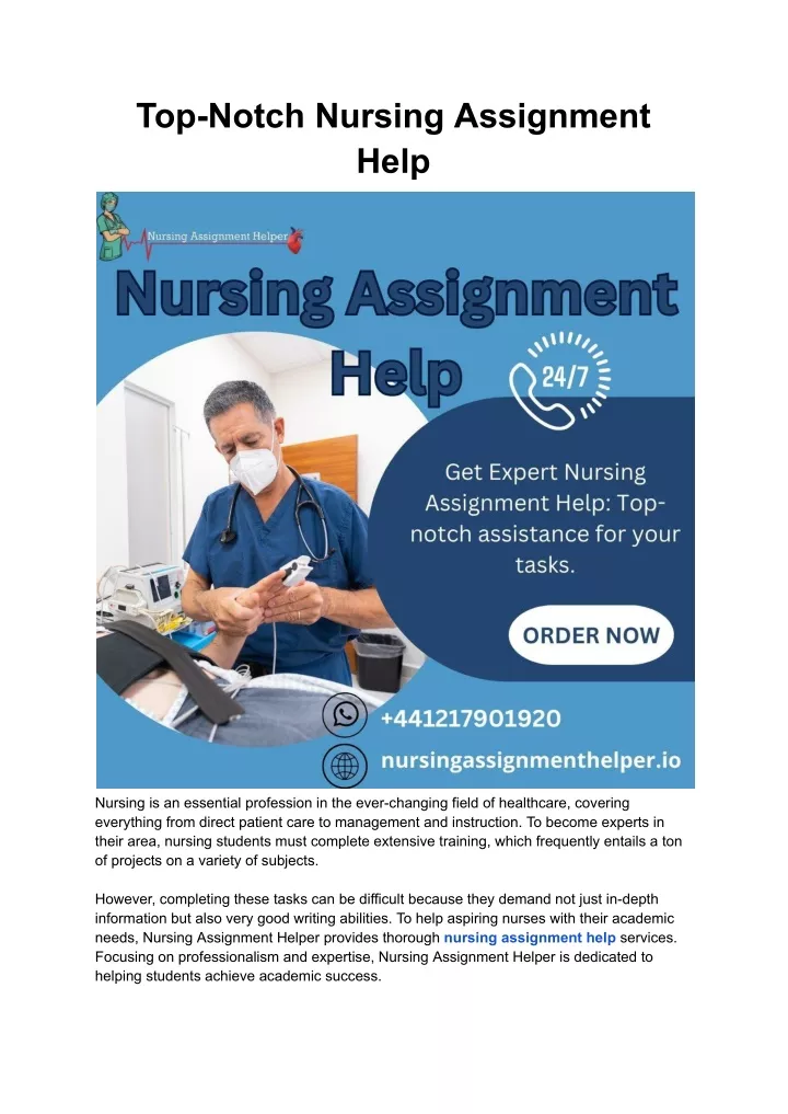 top notch nursing assignment help