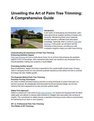 Unveiling the Art of Palm Tree Trimming_ A Comprehensive Guide