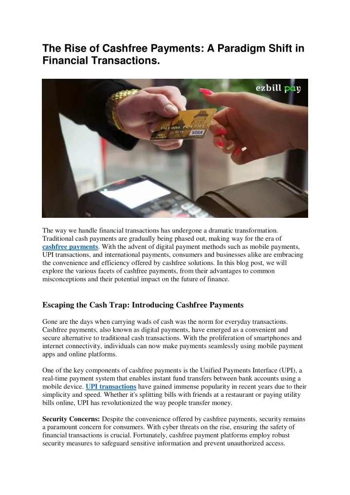 the rise of cashfree payments a paradigm shift