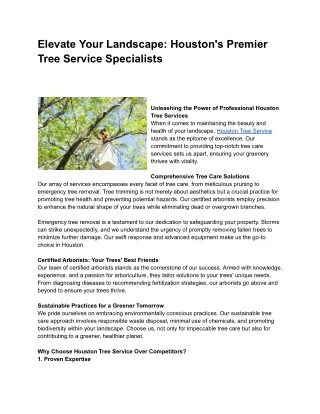 Elevate Your Landscape_ Houston's Premier Tree Service Specialists