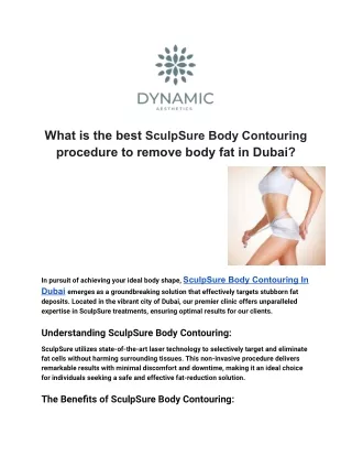 What is the best SculpSure Body Contouring procedure to remove body fat in Dubai