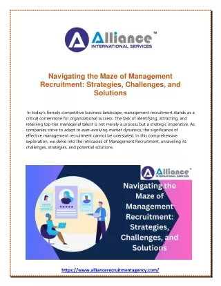 Navigating the Maze of Management Recruitment Strategies, Challenges, and Solutions