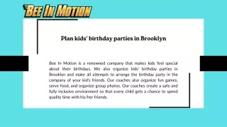 Plan kids' birthday parties in Brooklyn