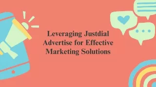 Leveraging Justdial Advertise for Effective Marketing Solutions