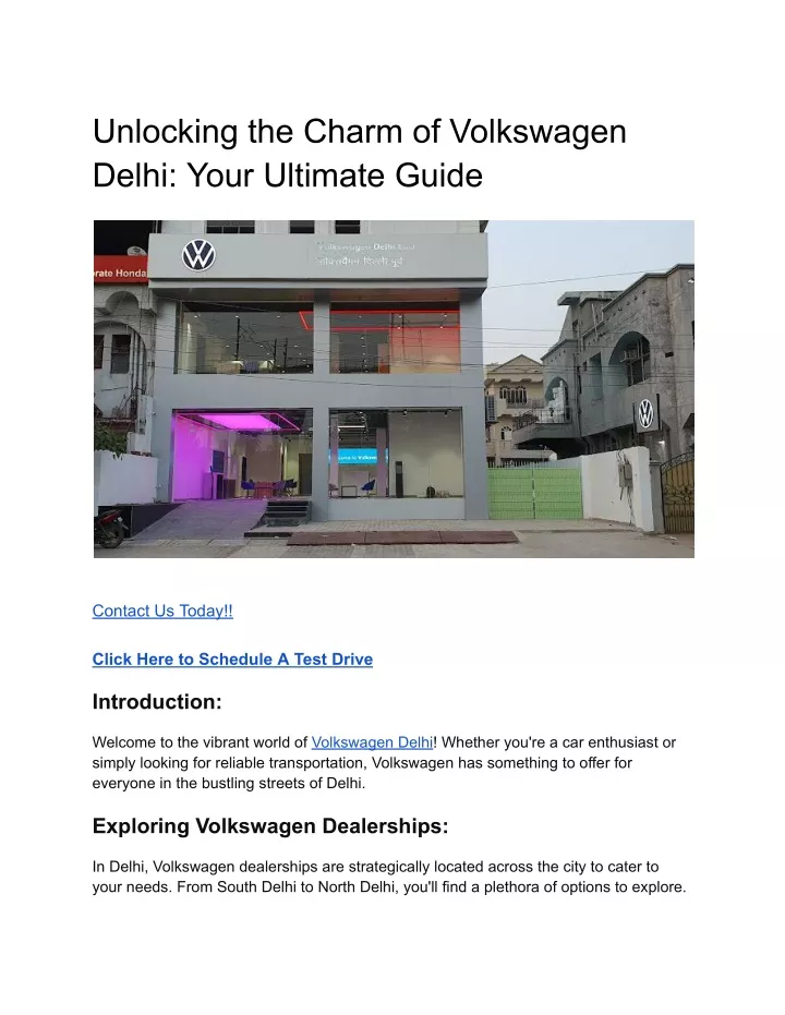 unlocking the charm of volkswagen delhi your