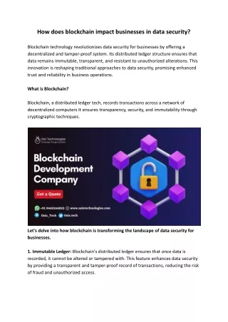 How does blockchain impact businesses in data security_