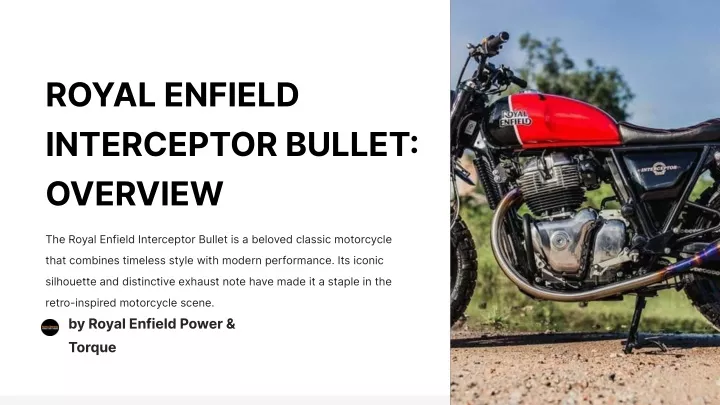 royal enfield interceptor bullet overview