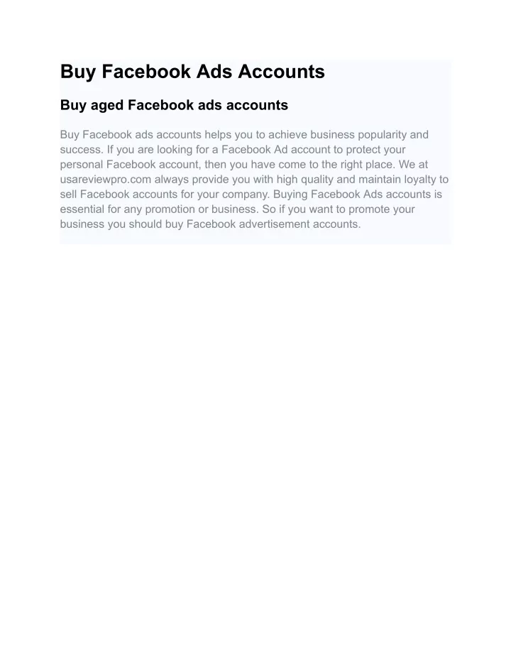 buy facebook ads accounts