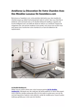 Améliorez La Décoration De Votre Chambre Avec Des Meubles Luxueux De Sweetdeco.com