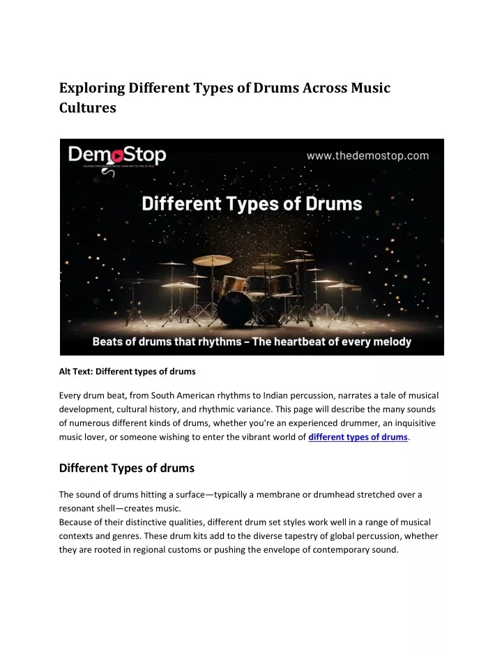 exploring different types of drums across music
