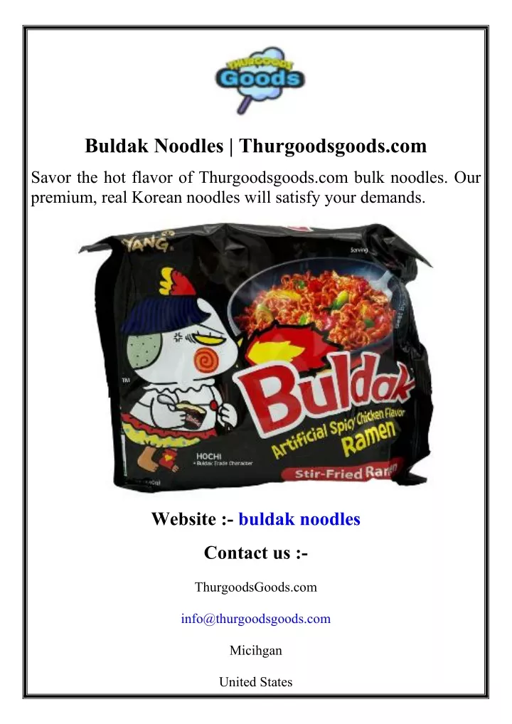 buldak noodles thurgoodsgoods com
