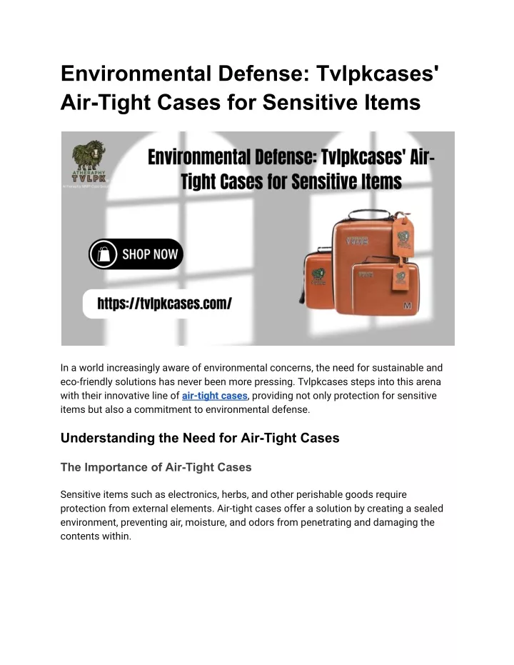 environmental defense tvlpkcases air tight cases