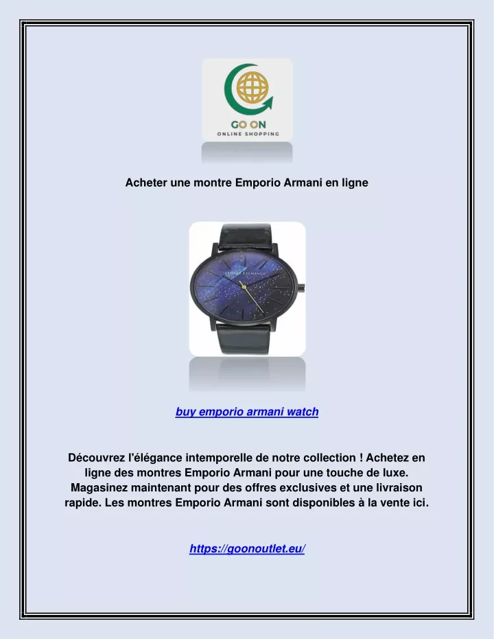 acheter une montre emporio armani en ligne