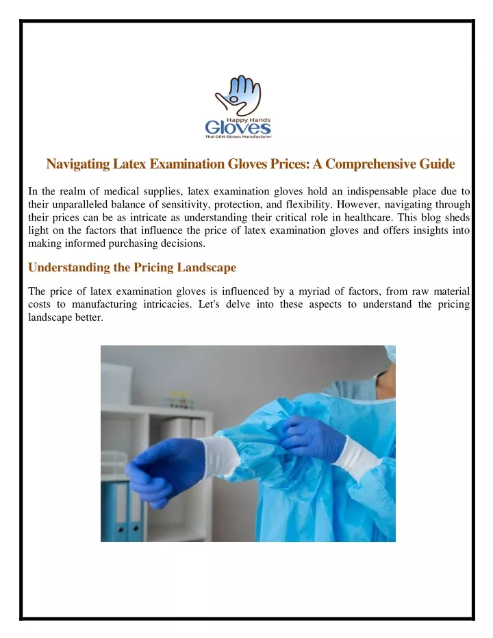 navigating latex examination gloves prices