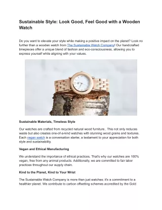 Sustainable Style_ Look Good, Feel Good with a Wooden Watch