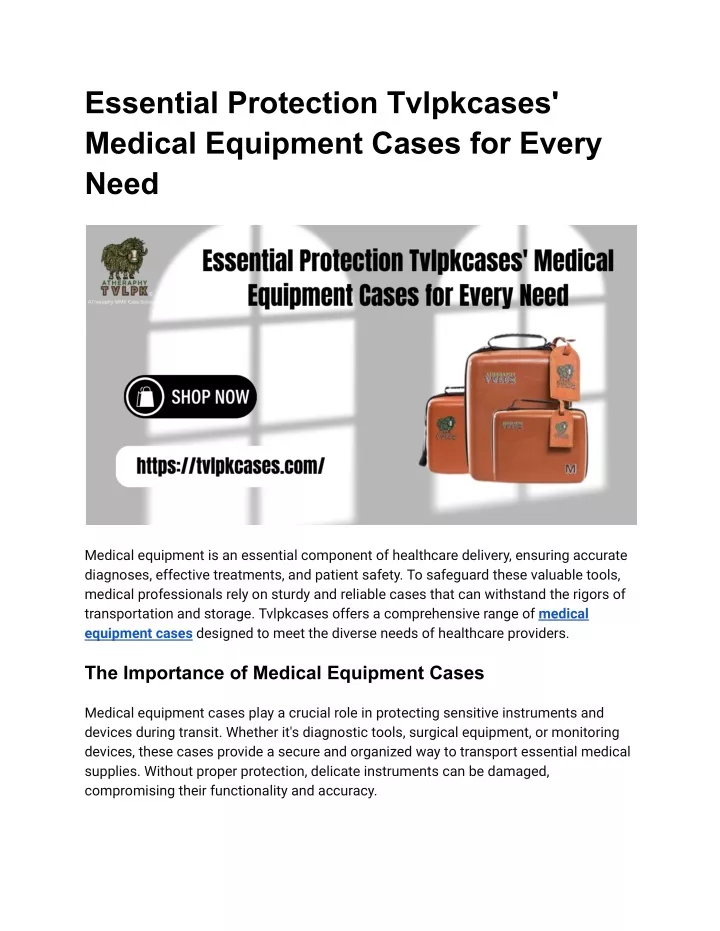 essential protection tvlpkcases medical equipment