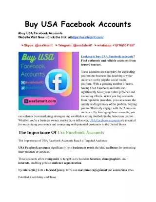 Buy USA Facebook Accounts