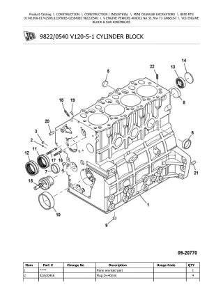 JCB 8050 RTS Mini Crawler Excavator Parts Catalogue Manual (Serial Number 01741690-01742999)