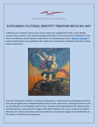 Exploring Cultural Identity Through Mexican Art