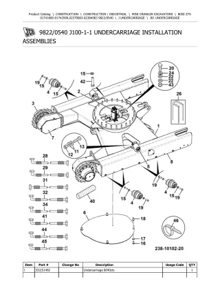 JCB 8050 ZTS Mini Crawler Excavator Parts Catalogue Manual (Serial Number 02379083-02384083)