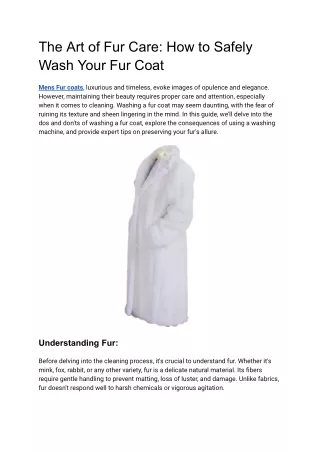 The Art of Fur Care_ How to Safely Wash Your Fur Coat