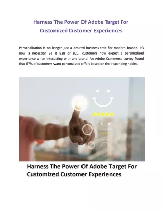 Harness The Power Of Adobe Target For Customized Customer Experiences