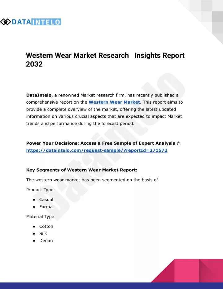 western wear market research insights report 2032