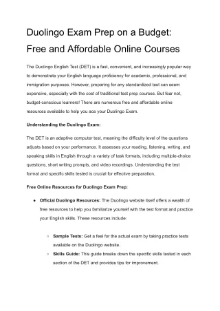 Duolingo Exam Prep on a Budget_ Free and Affordable Online Courses