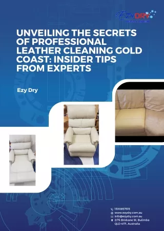 Unveiling the Secrets of Professional Leather cleaning gold coast Insider Tips from Experts